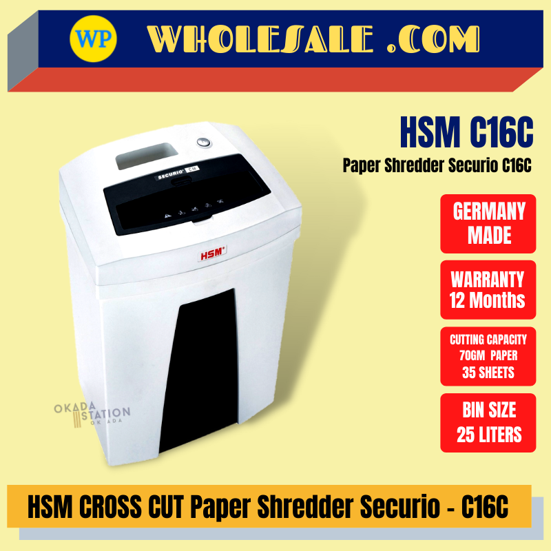 HSM / PAPER SHREDDER / SECURIO / CROSS CUT / C16C / SHREDDER MACHINE