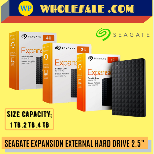 SEAGATE / HARD DRIVE / EXPANSION / EXTERNAL / 2.5″ / 1TB / 2TB / 4TB